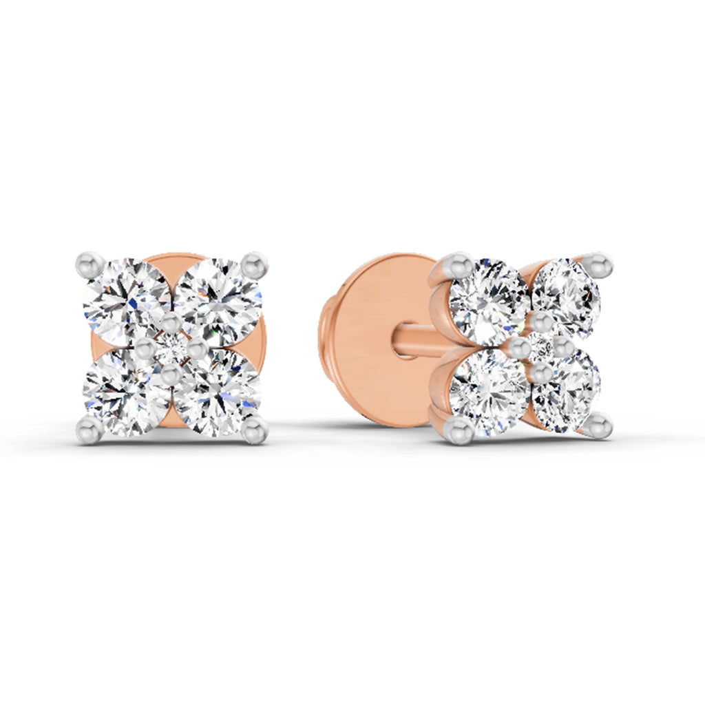0.56 Carat Diamond Stud Earrings 14K - Rose Gold