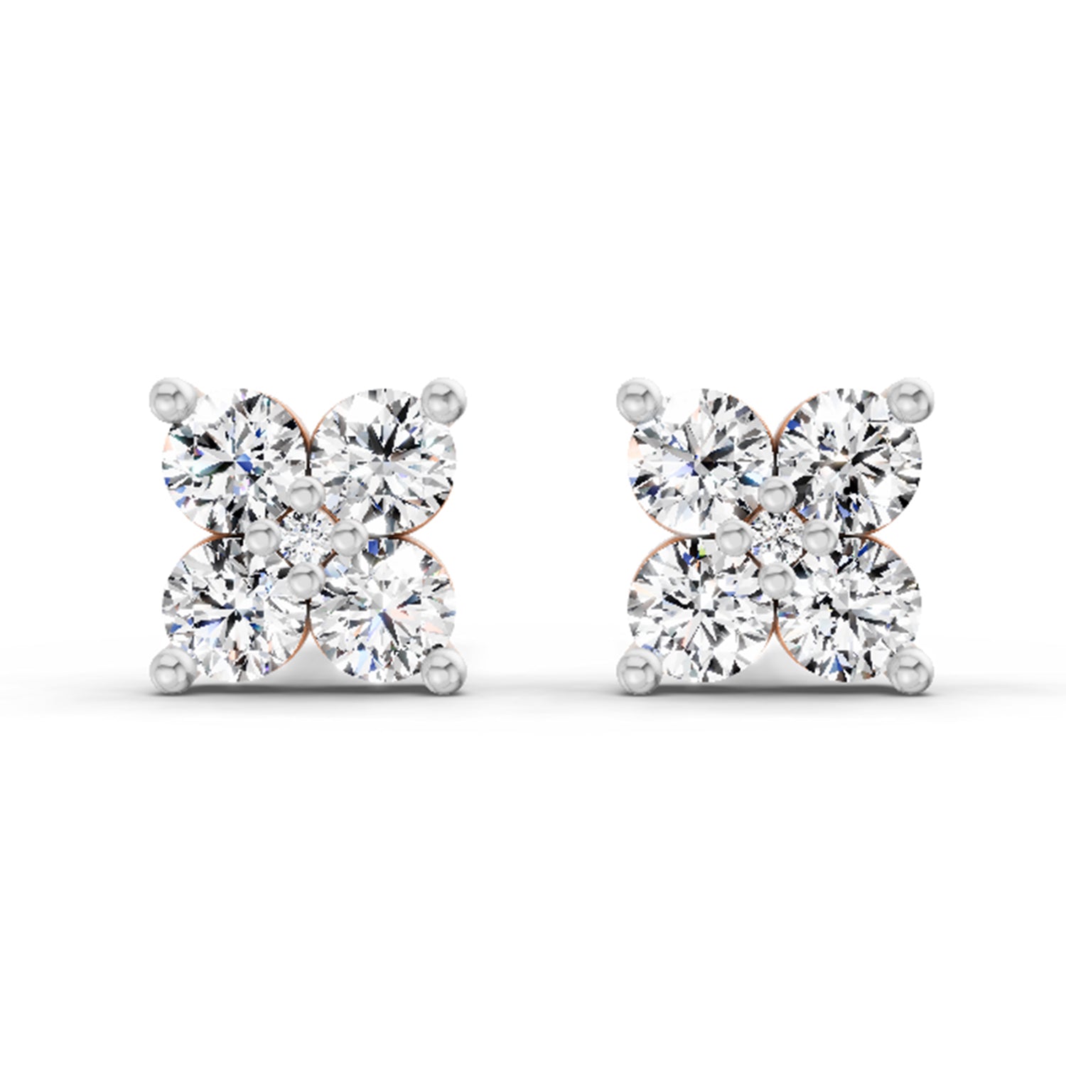 0.56 Carat Diamond Stud Earrings 14K - Rose Gold