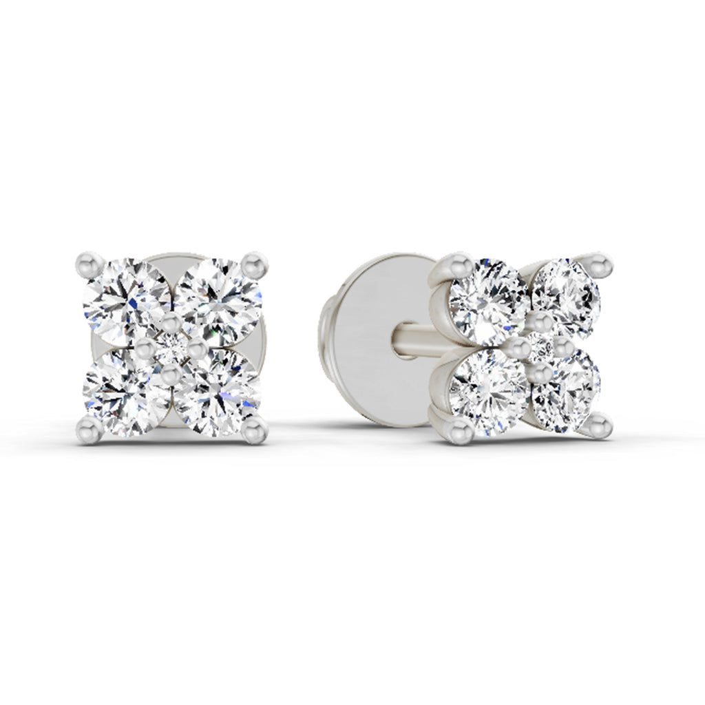 0.56 Carat Diamond Stud Earrings 14K - White Gold