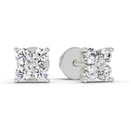 0.56 Carat Diamond Stud Earrings 14K - White Gold