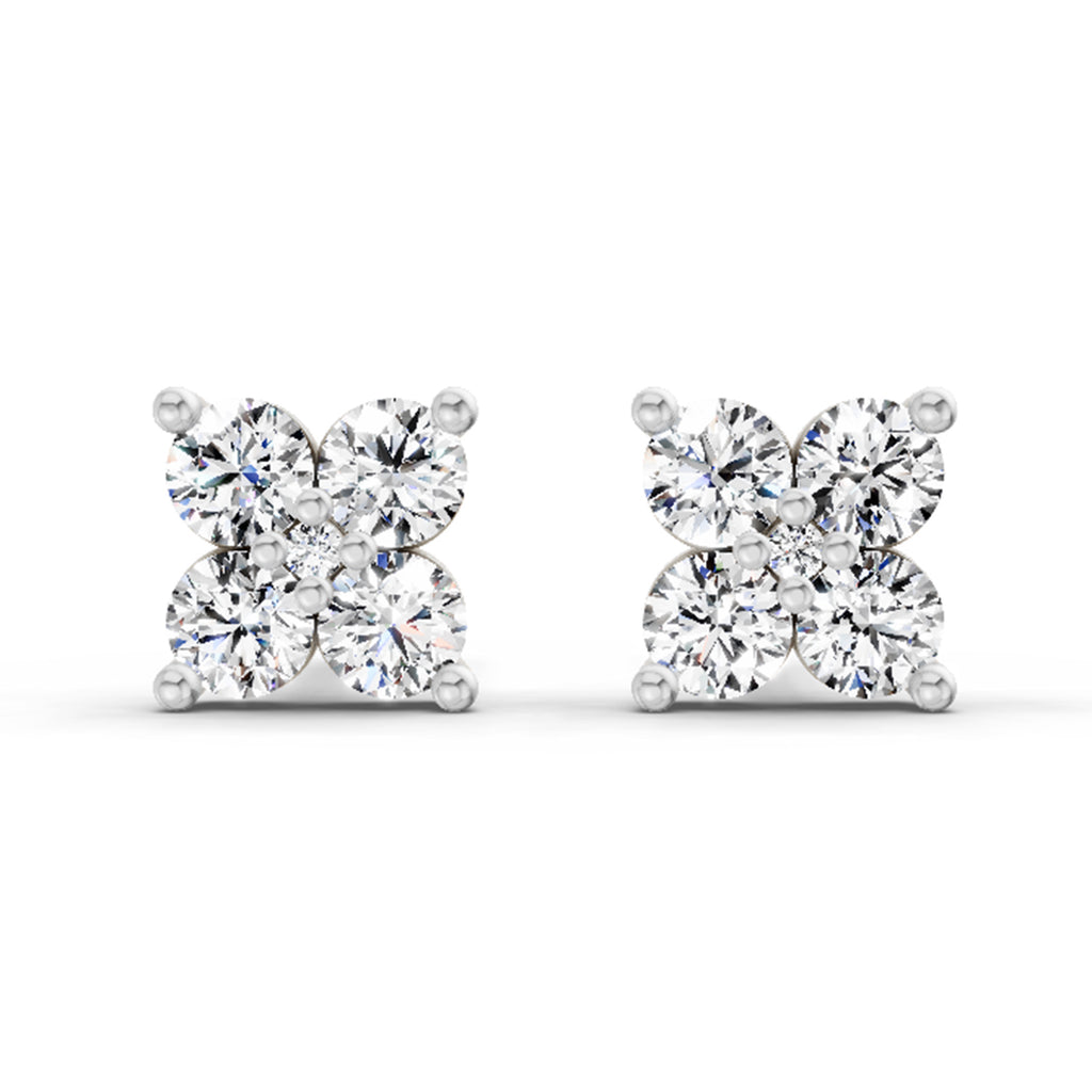 0.56 Carat Diamond Stud Earrings 14K - White Gold