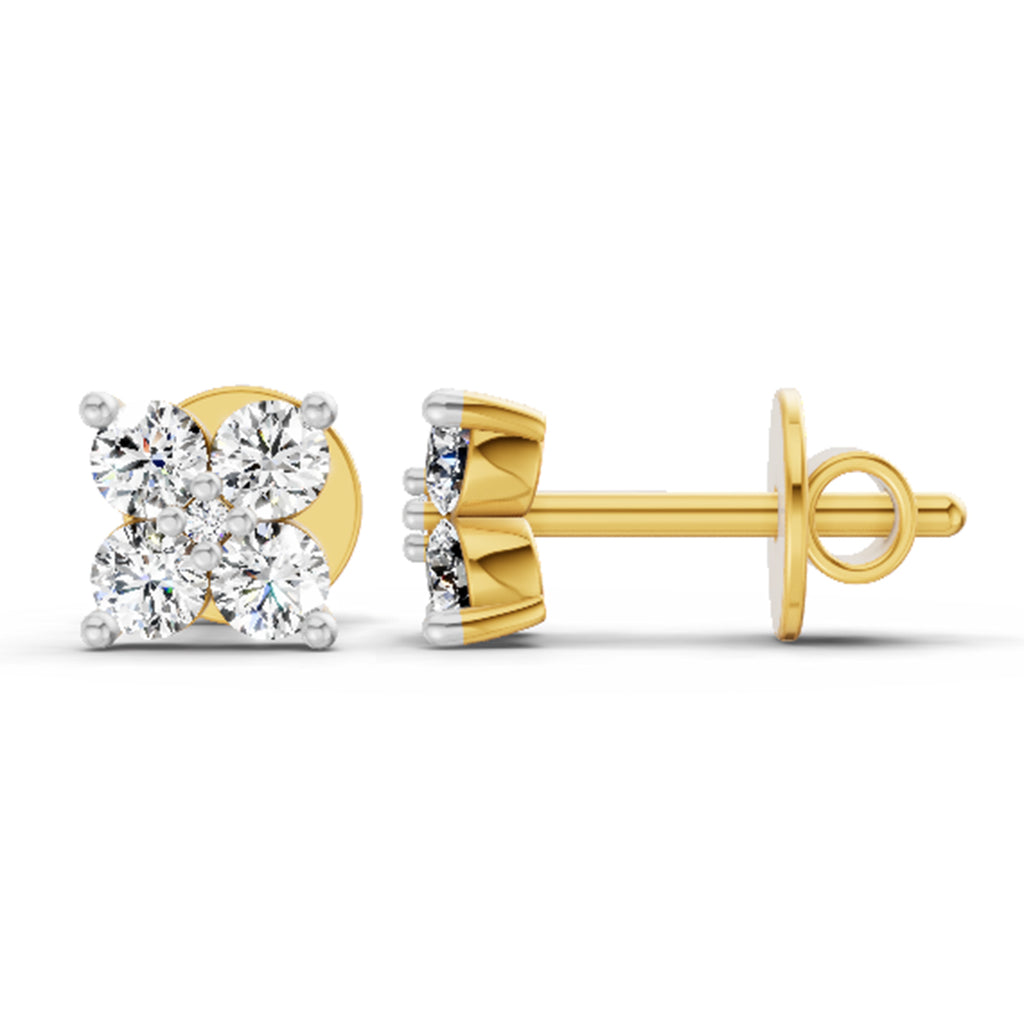 0.56 Carat Diamond Stud Earrings 14K