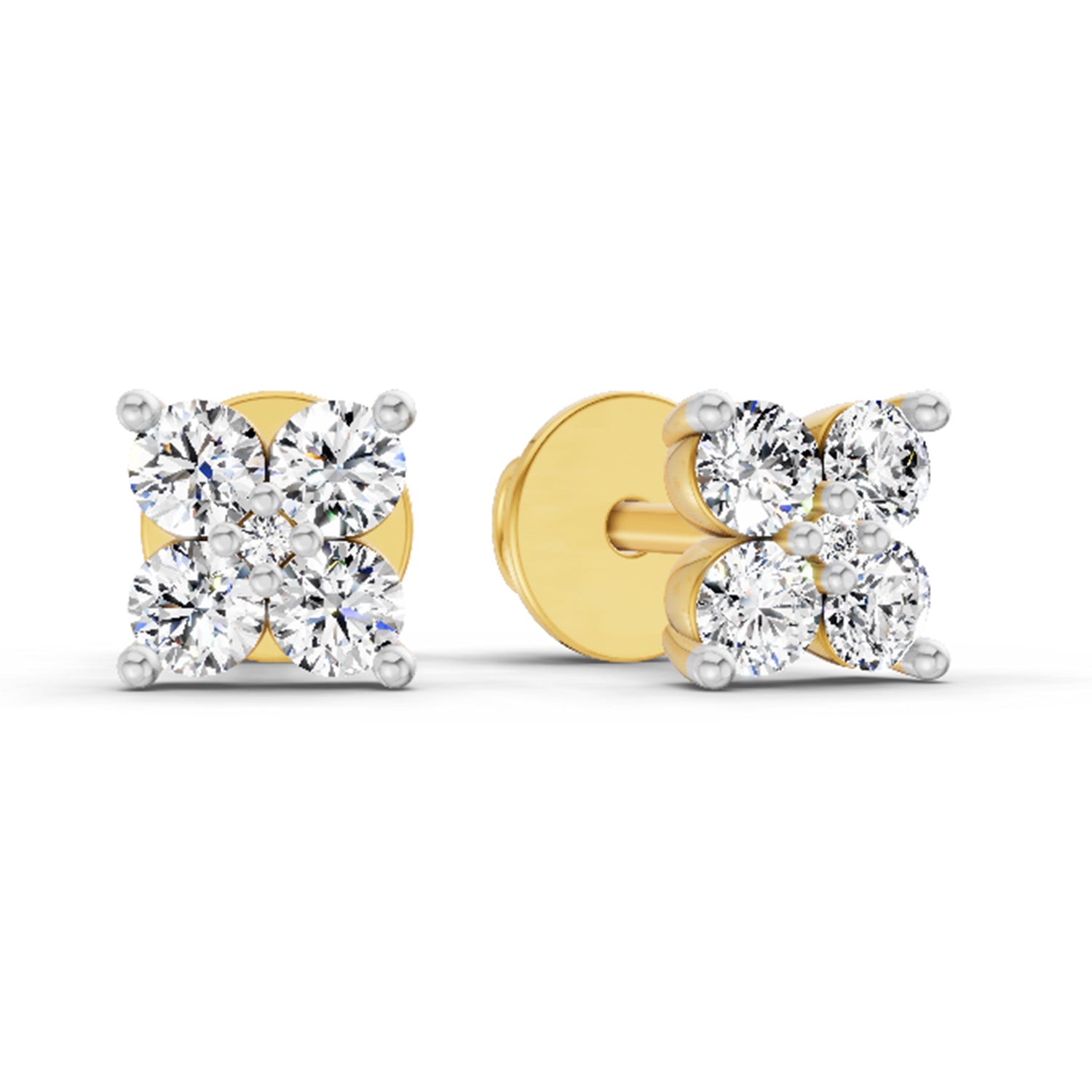 0.56 Carat Diamond Stud Earrings 14K
