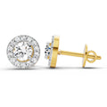 0.75 Carat Halo Diamond Stud Earrings 14K Sparkles