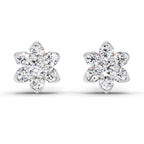 0.67 Carat Diamond Flower Cluster Stud Earrings 14K - Rose Gold