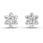 0.67 Carat Diamond Flower Cluster Stud Earrings 14K