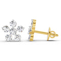 0.44 Carat Diamond Floral Stud Earrings 14K