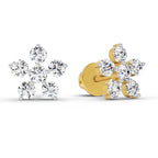 0.44 Carat Diamond Floral Stud Earrings 14K