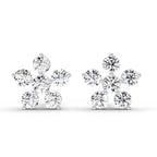 0.44 Carat Diamond Floral Stud Earrings 14K