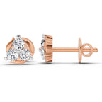 1.19 Carat Round Star Shape Fashion Earrings 14K - Rose Gold