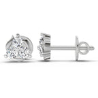 1.19 Carat Round Star Shape Fashion Earrings 14K - White Gold