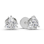 1.19 Carat Round Star Shape Fashion Earrings 14K - White Gold
