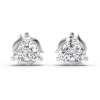 1.19 Carat Round Star Shape Fashion Earrings 14K - White Gold