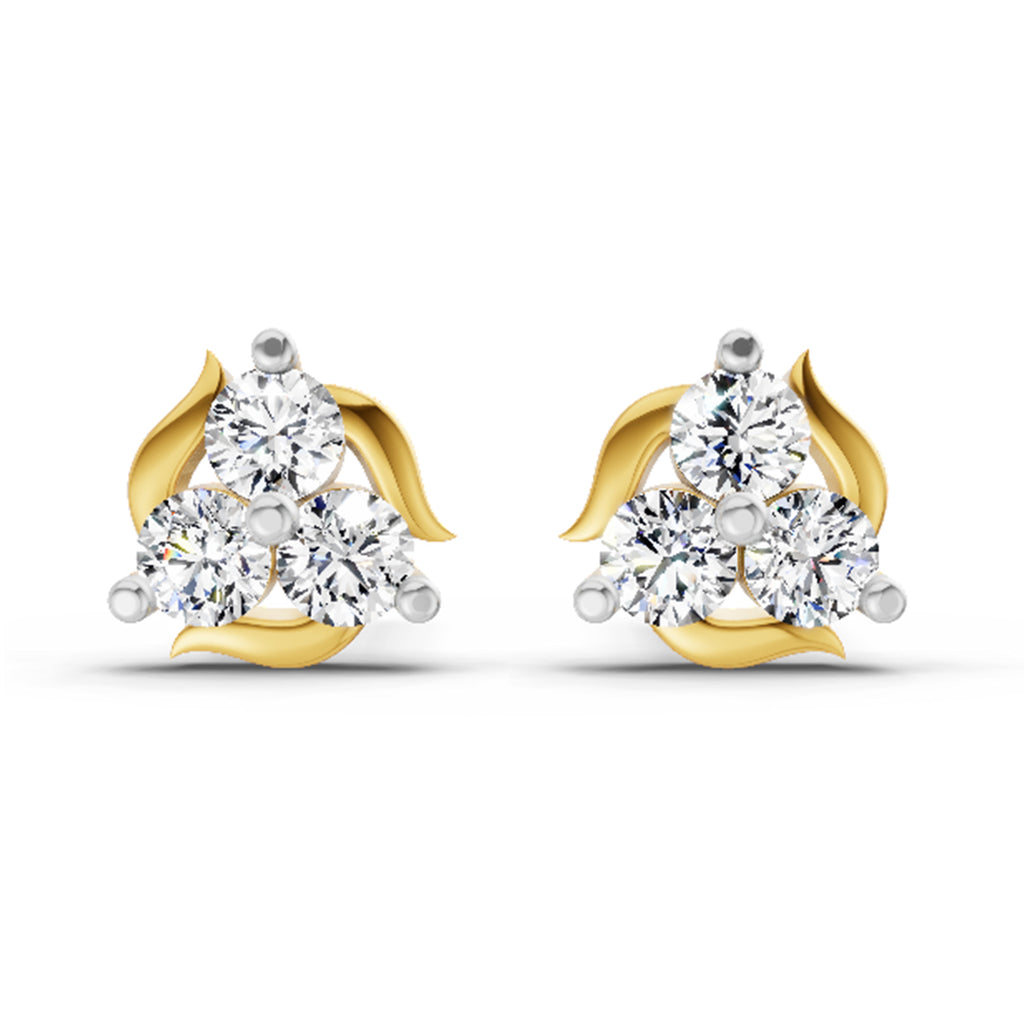 1.19 Carat Round Star Shape Fashion Earrings 14K