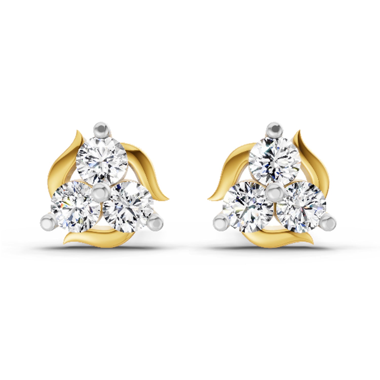 1.19 Carat Round Star Shape Fashion Earrings 14K