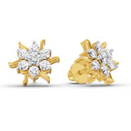 0.92 Carat Diamond Floral Cluster Stud Earrings 14K