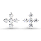 0.37 Carat Diamond Floral Stud Earrings 14K - Rose Gold