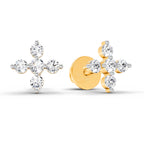 0.37 Carat Diamond Floral Stud Earrings 14K