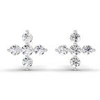 0.37 Carat Diamond Floral Stud Earrings 14K