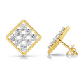 1 Carat Diamond Square Cluster Stud Earrings 14K Sparkles