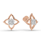 0.76 Carat Diamond Stud Earrings 14K - Rose Gold