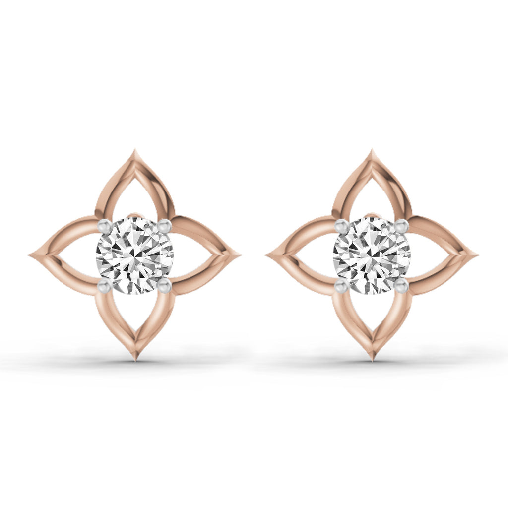 0.76 Carat Diamond Stud Earrings 14K - Rose Gold