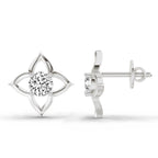 0.76 Carat Diamond Stud Earrings 14K - White Gold