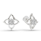 0.76 Carat Diamond Stud Earrings 14K - White Gold