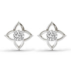 0.76 Carat Diamond Stud Earrings 14K - White Gold