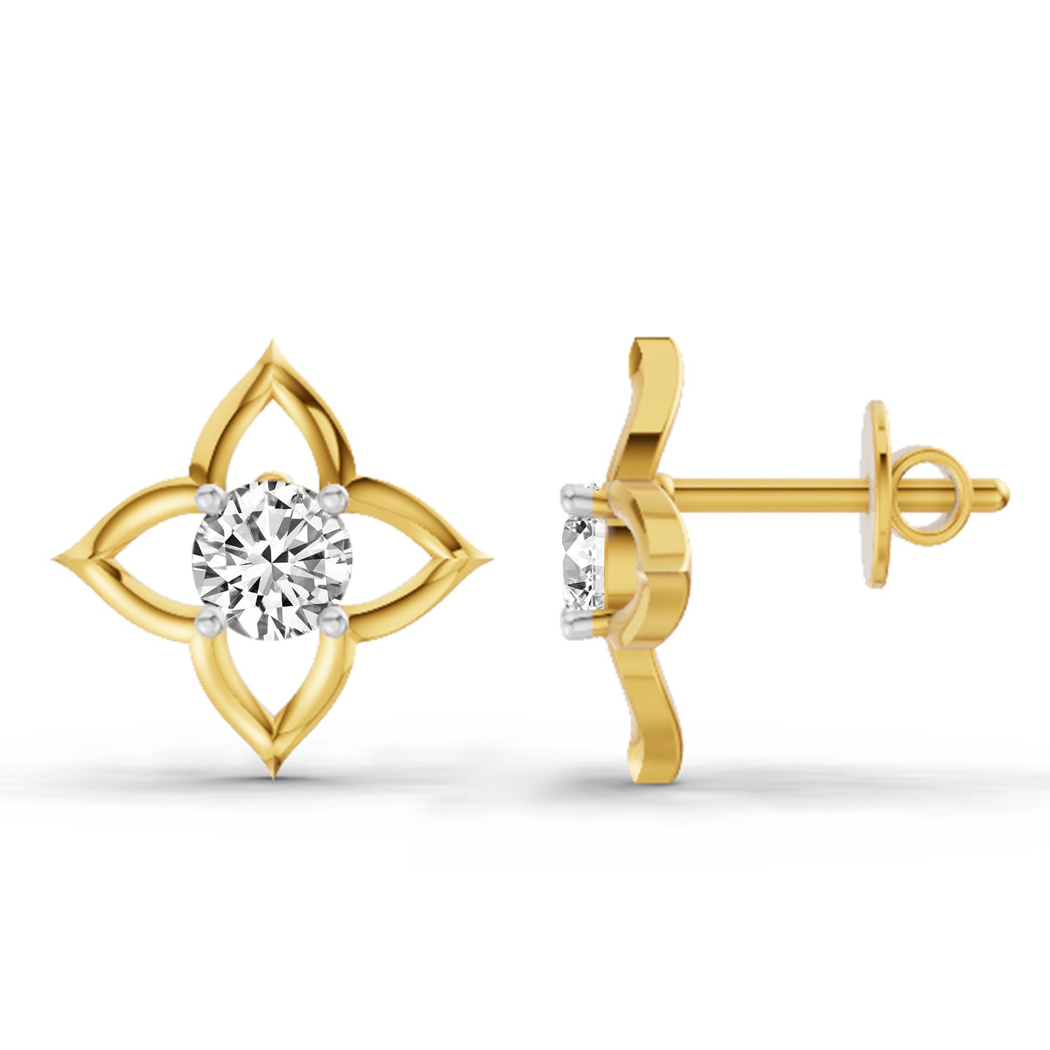 0.76 Carat Diamond Stud Earrings 14K