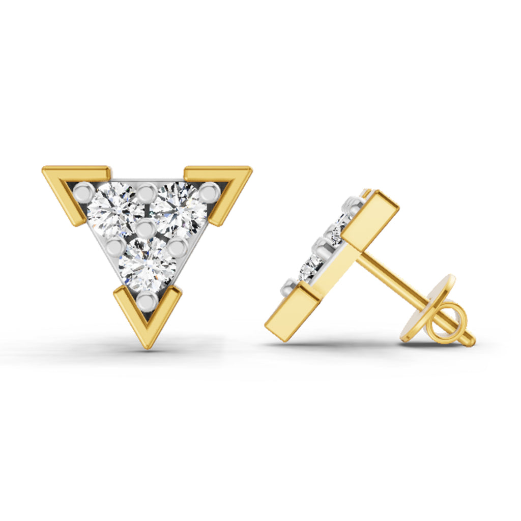 1 Carat Diamond Triangle Stud Earrings 14K Sparkles