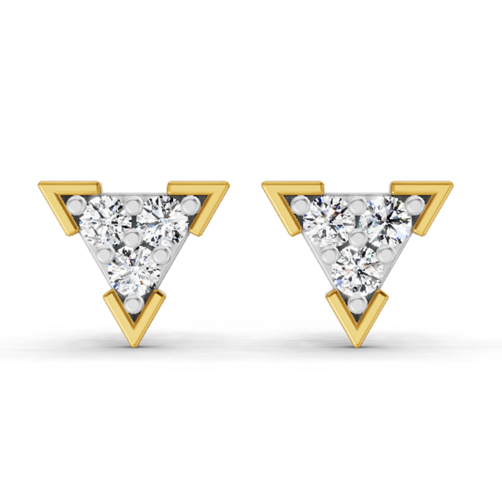 1 Carat Diamond Triangle Stud Earrings 14K Sparkles