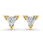 1 Carat Diamond Triangle Stud Earrings 14K Sparkles