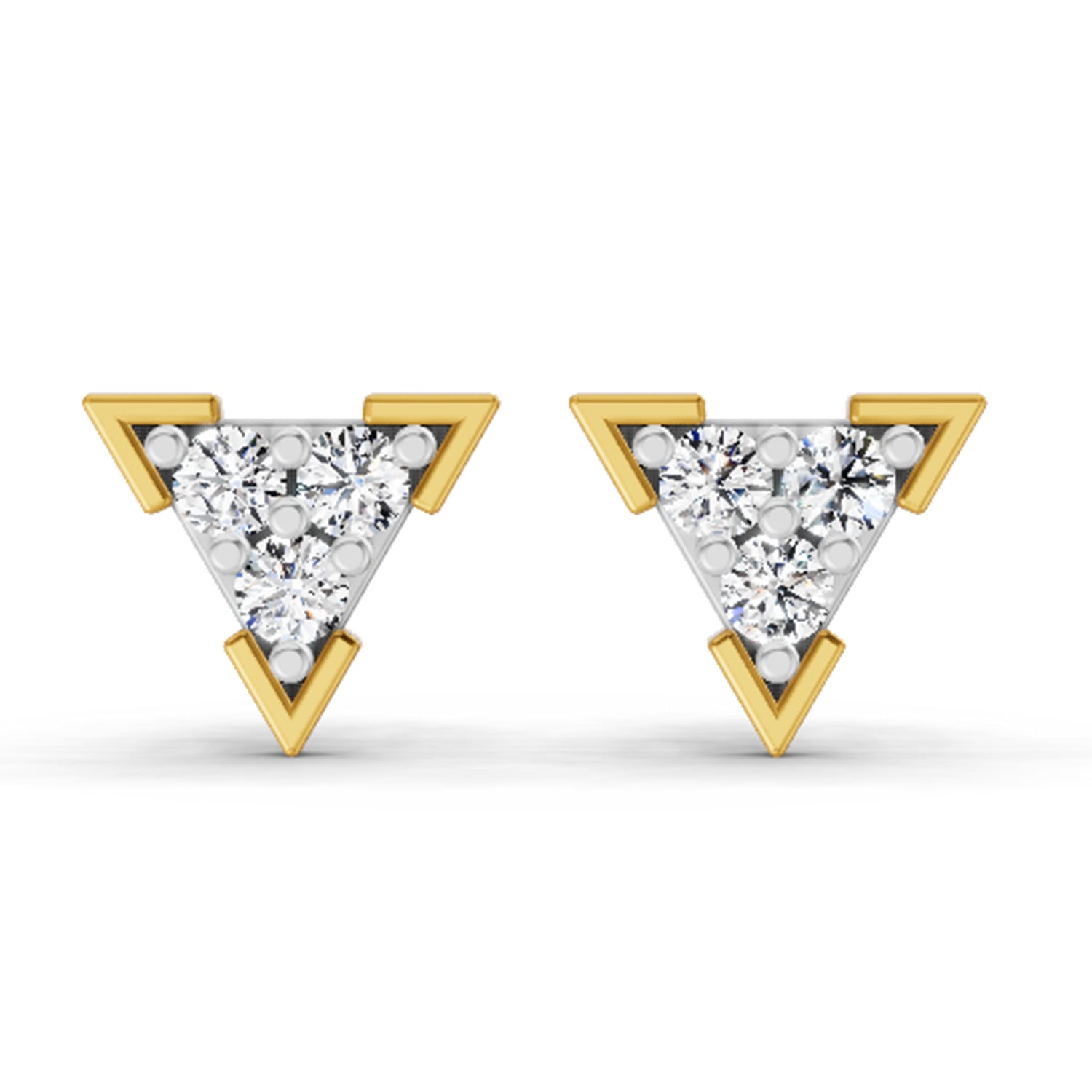 1 Carat Diamond Triangle Stud Earrings 14K Sparkles