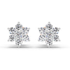 0.97 Carat Diamond Floral Cluster Stud Earrings 14K Sparkles - Rose Gold