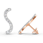 0.70 Carat Round S Shape Earrings 14K - Rose Gold