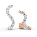 0.70 Carat Round S Shape Earrings 14K - Rose Gold