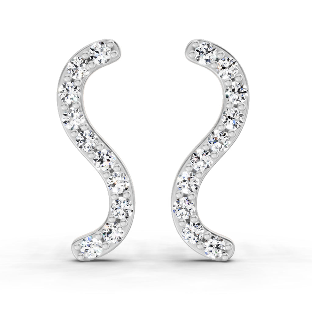 0.70 Carat Round S Shape Earrings 14K - Rose Gold