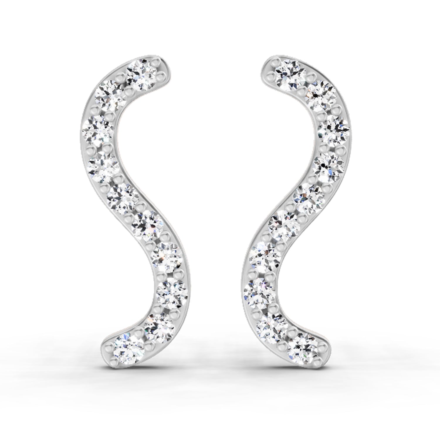 0.70 Carat Round S Shape Earrings 14K - Rose Gold