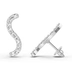 0.70 Carat Round S Shape Earrings 14K - White Gold