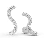 0.70 Carat Round S Shape Earrings 14K - White Gold