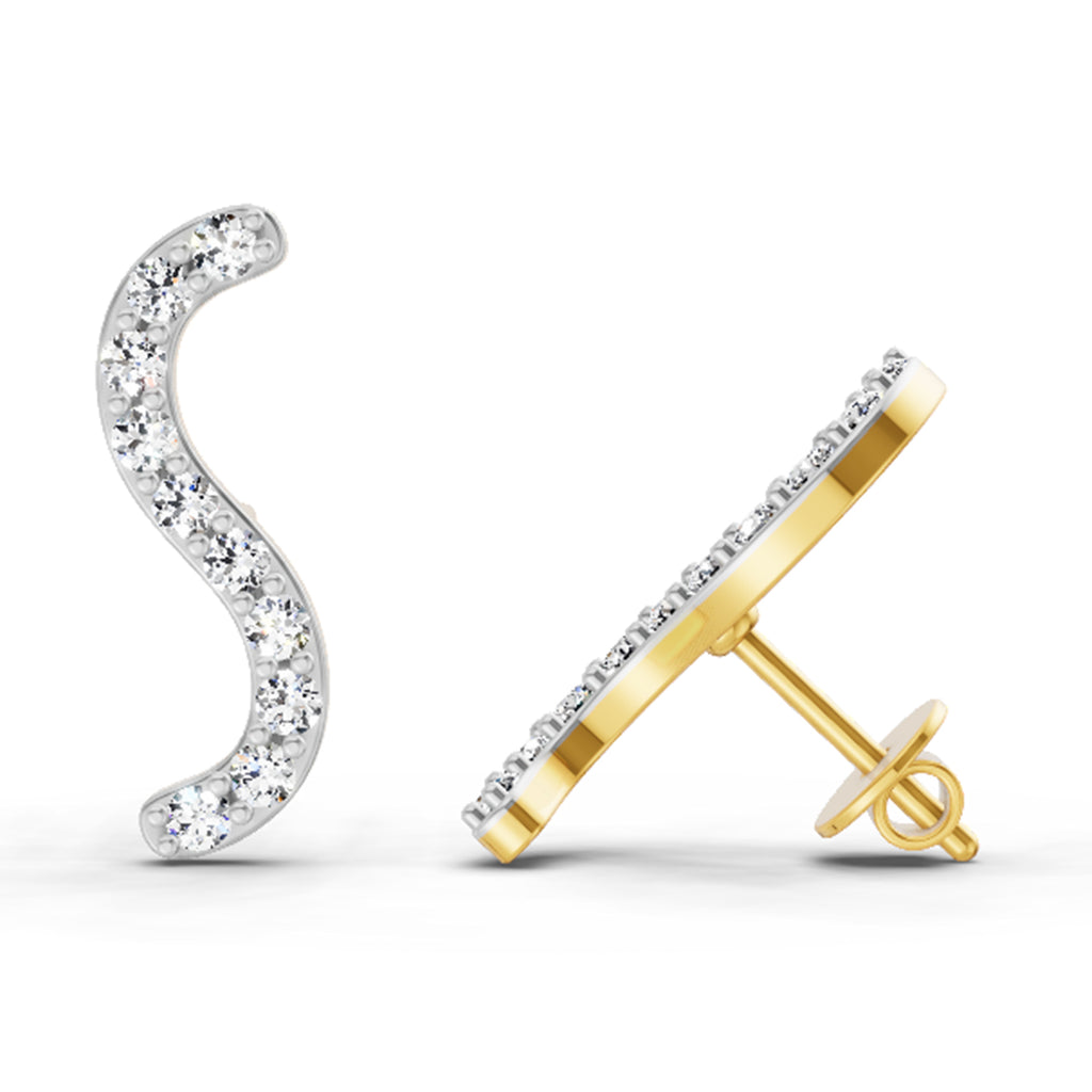 0.70 Carat Round S Shape Earrings 14K