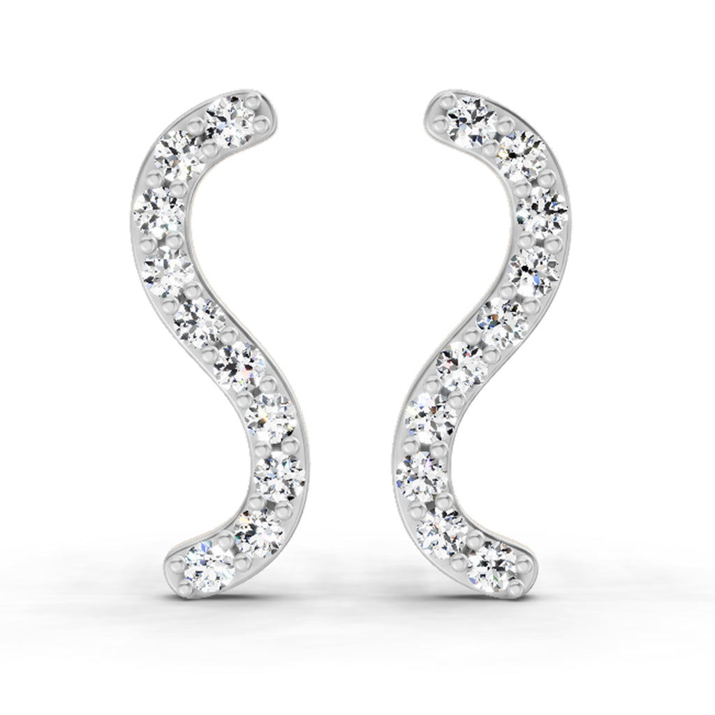 0.70 Carat Round S Shape Earrings 14K