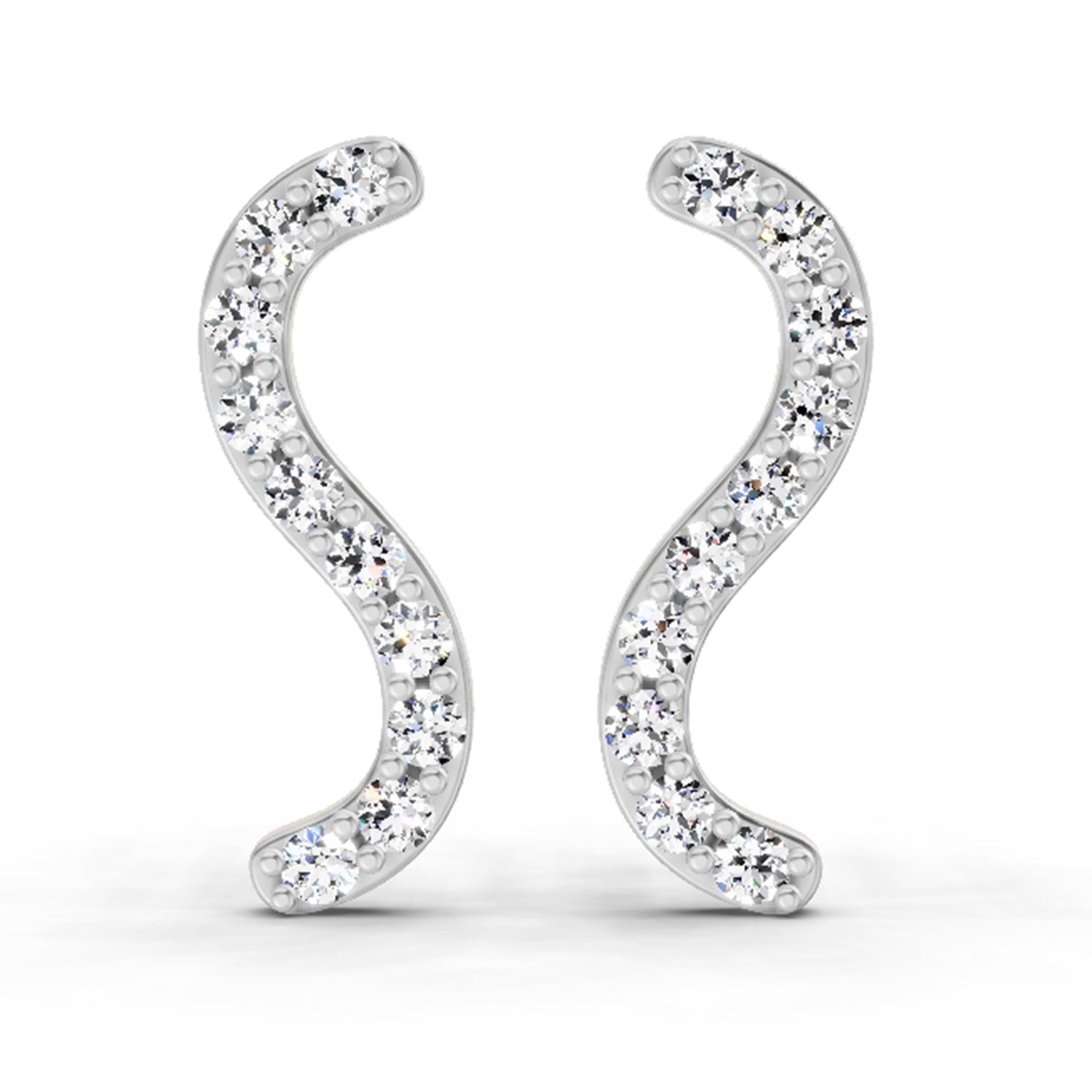 0.70 Carat Round S Shape Earrings 14K