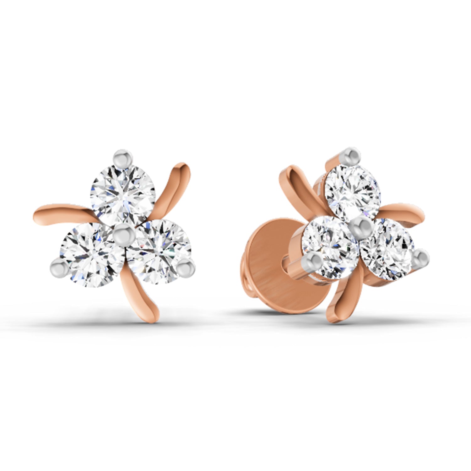 0.57 Carat Pear-Shaped Drop Stud Earrings 14K - Rose Gold