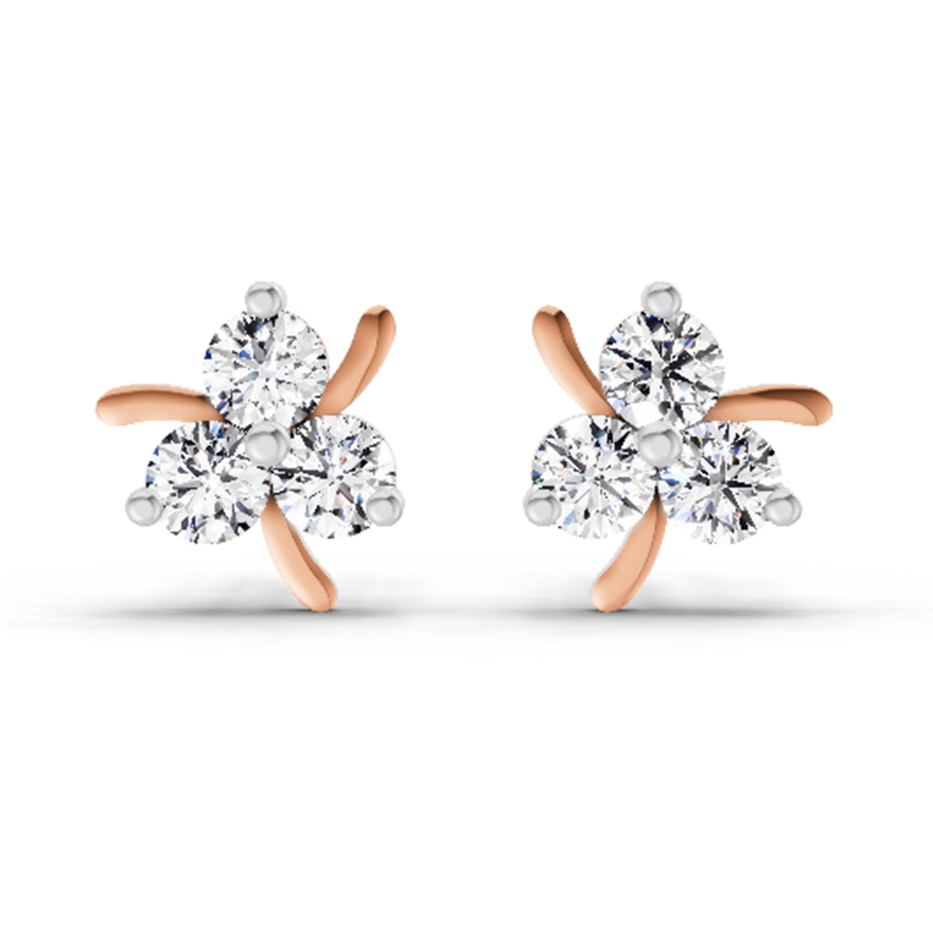 0.57 Carat Pear-Shaped Drop Stud Earrings 14K - Rose Gold