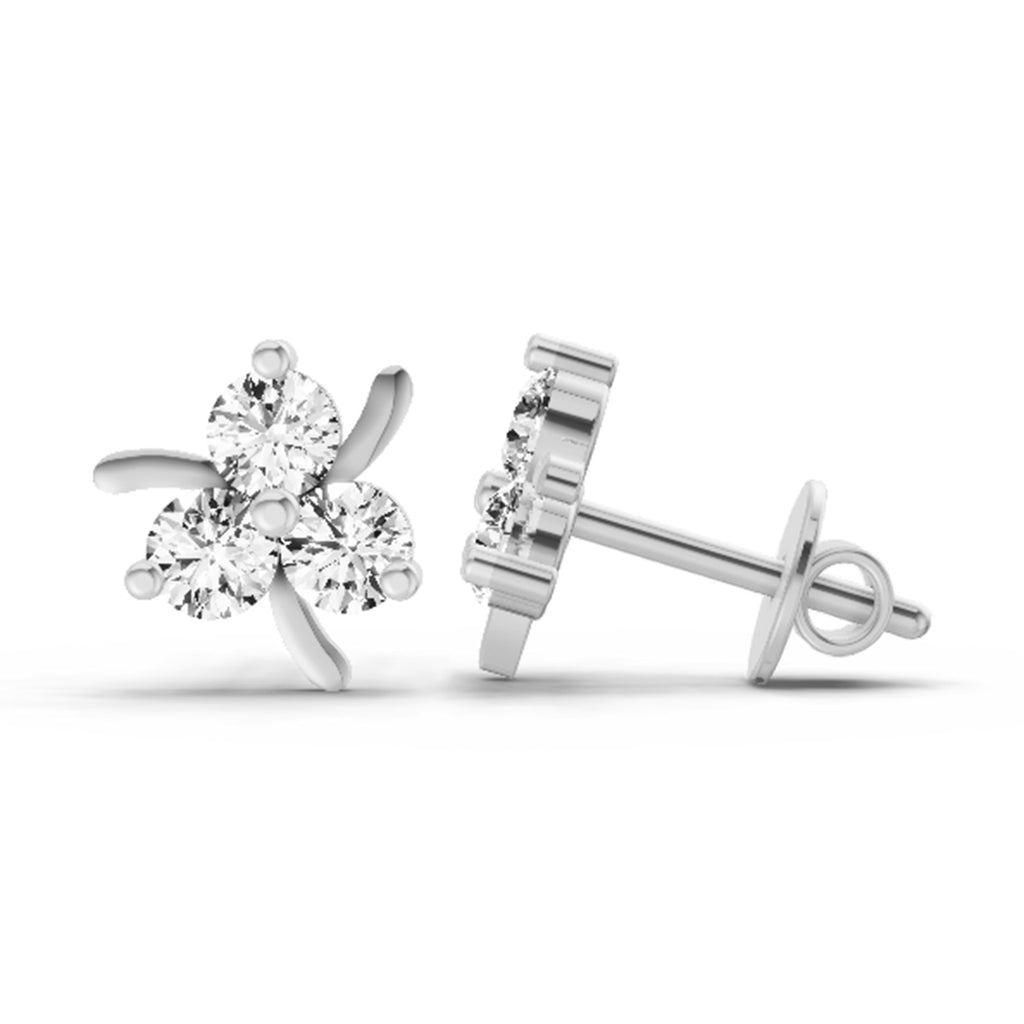 0.57 Carat Pear-Shaped Drop Stud Earrings 14K - White Gold