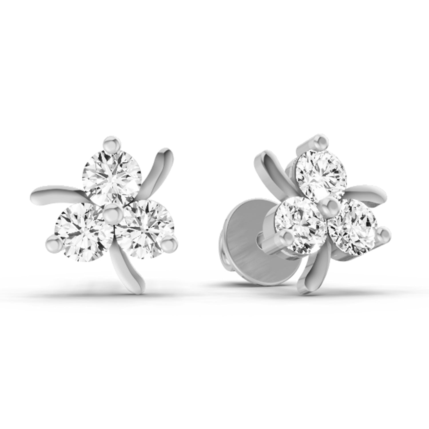 0.57 Carat Pear-Shaped Drop Stud Earrings 14K - White Gold