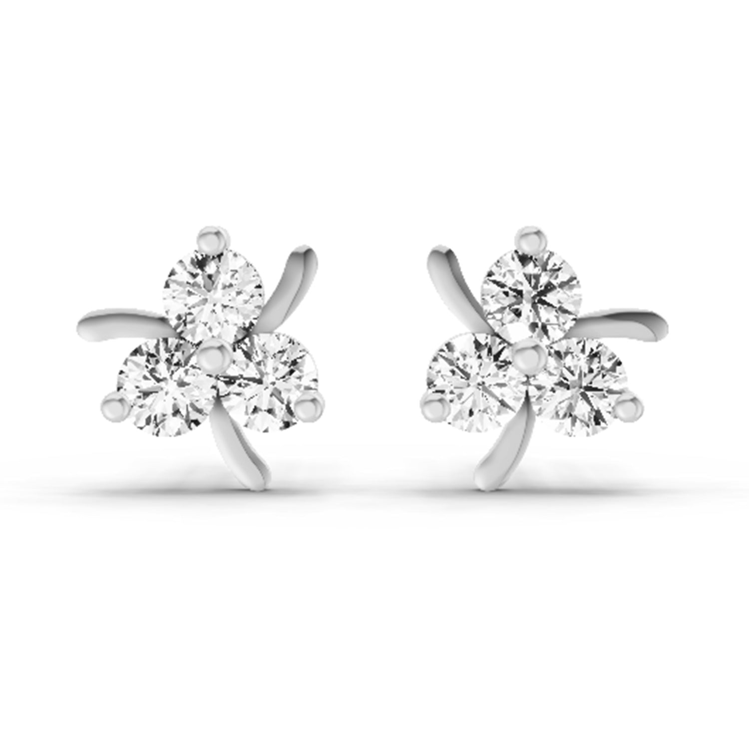 0.57 Carat Pear-Shaped Drop Stud Earrings 14K - White Gold