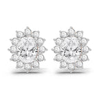 1.25 Carat Oval Shape Halo Diamond Stud Earrings 14K - Rose Gold